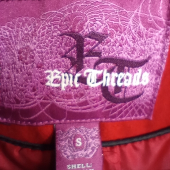 Epic Threads Red Pea Coat Hooded Jacket Girls Small Wool Blend Lined - Picture 9 of 10